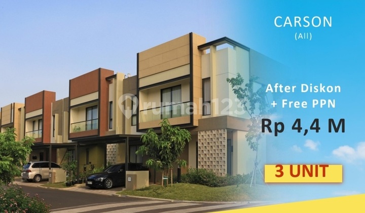Dijual Turun Harga Rumah Baru Cluster Carson Gading Serpong