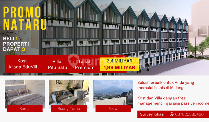 Promo Bundling Kost, Villa, dan Tanah Kota Malang, Best Deal!