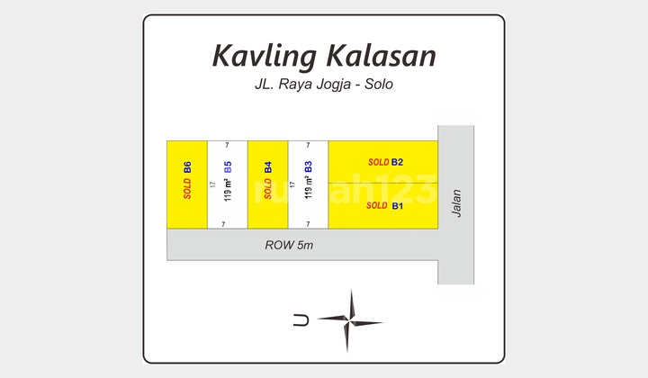 Near Jogja Solo Road, SHM Land In Kalasan.