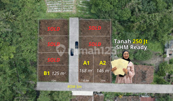 250 Million IDR SHM Ready for AJB, Land Near UII Campus on Jl. Kaliurang