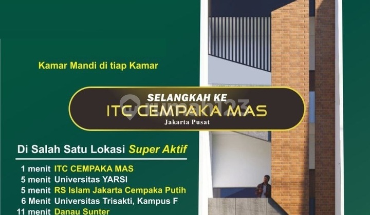 JUAL Kosan CEMPAKA MAS (9 KAMAR) KEMAYORAN, Jakpus, Jakarta Pusat JUAL Kosan CEMPAKA MAS (9 KAMAR) KEMAYORAN, Jakpus, Jakarta Pusat