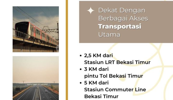 Rumah GAP Dekat Tol LRT Kota Bekasi Timur, Baru 2/1 LANTAI, Mewah Harga Murah Exclusive, Jual Dijual
