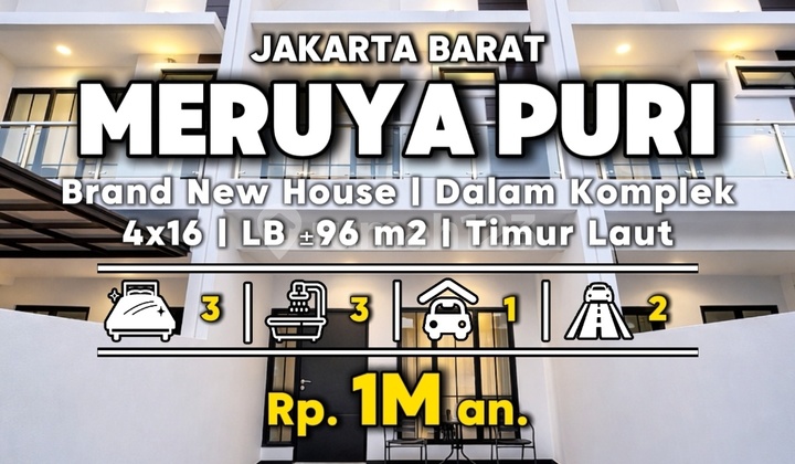 Rumah 2 Lantai Meruya Utara 4X16 Hadap Timur Laut Jakarta Barat