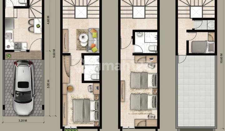 Rumah Baru Kedoya Arata City Full Furnish 3.5 Lantai Konsep Town House Sangat Nyaman Jakarta Barat 2