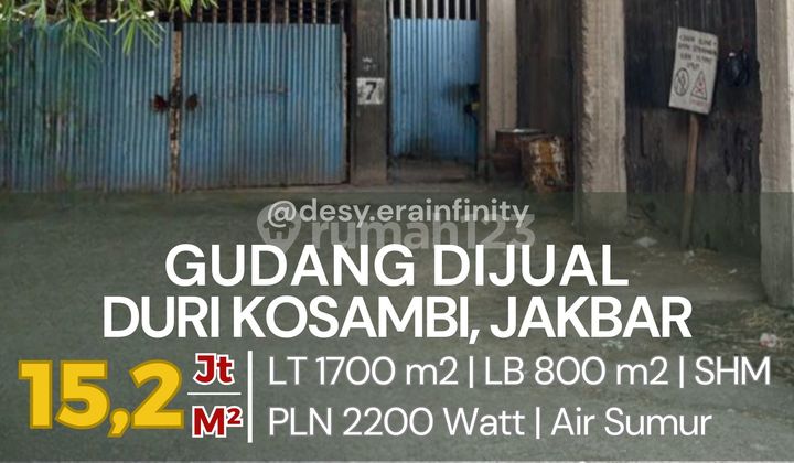 Dijual Gudang di Duri Kosambi, Jakarta Barat