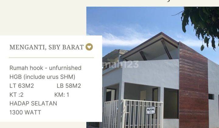 Harga Di Bawah 500rb Perumahan Menganti Permai Lb 58m2 2kt Dekat Surabaya Barat 1