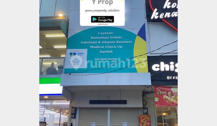 Disewa Ruko di Tanjung Duren Square (Nempel ke Medit 1), Lb.+/- 270M2, 4.5 Lantai, Jakarta Barat