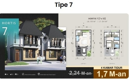 DIJUAL rumah Hortis tipe 7 Gading serpong