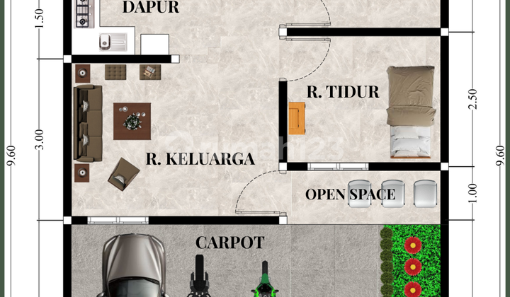 Rumah Skandinavian Pandak, 17 Menit dari RS Pura Raharja Medika 2