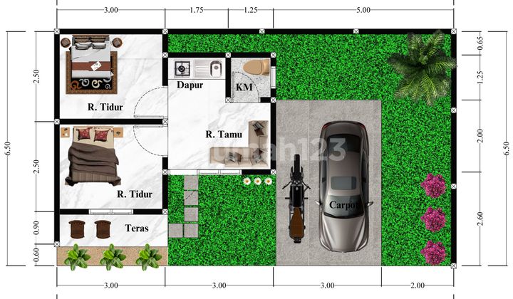 Rumah Siap Bangun, 15 Menit dr Pasar Bendungan
