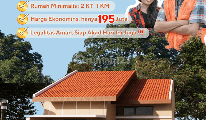 Rumah Type 30/70, Lokasi Strategis 7 menit dari RS Riski Amalia 1