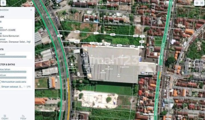 Land on Main Street Sunset Road Bali, Trade and Services Sector