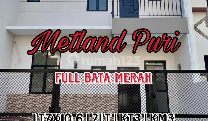 Wilson Rumah Baru Uk 7 X 10.6 Bangunan Full Bata Merah di Metland Puri