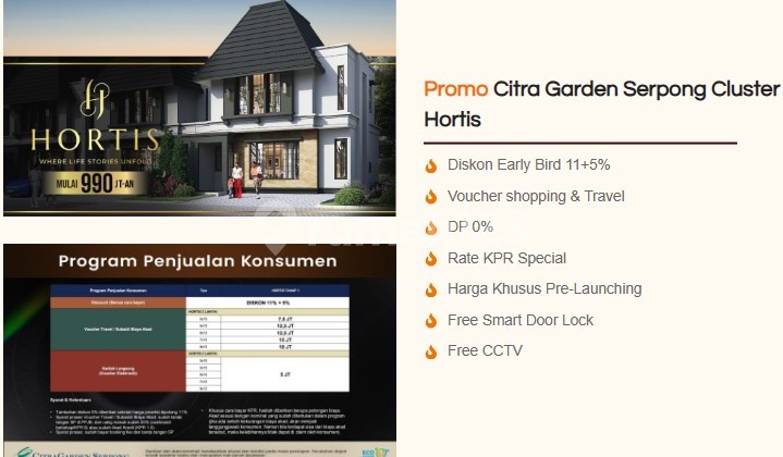 Hunian Eksklusif Hortis Citragarden Serpong, Lingkungan Terbaru & Prestisius