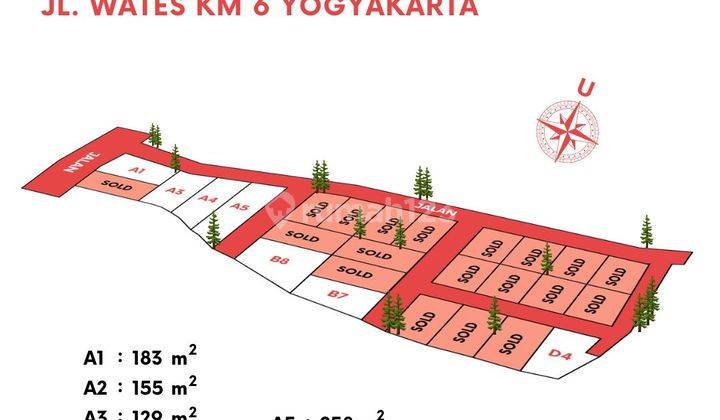 Tanah Kavling Sleman 3 Menit Gerbang Tol Gamping, Legalitas SHM 1