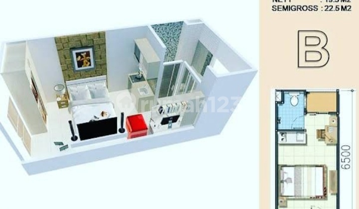 Softville apartemen, dijual rugi dibawah modal(320jt), type studio, unit baru, kosongan/unfurnished 3