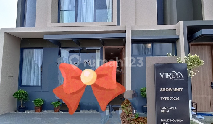 DIJUAL RUMAH BARU VIREYA 2 LANTAI LEBAR 7 DGN 4 KAMAR TIDUR HANYA 2.3M DI BSD TIMUR