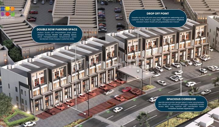 RUKO HUDSON STUDIO LOFT 3 LANTAI HADAP JALAN YANG RAMAI COCOK UTK USAHA/KANTOR