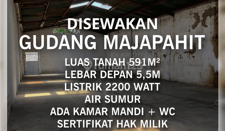 Gudang luas di jalan raya Majapahit, Semarang Timur 1