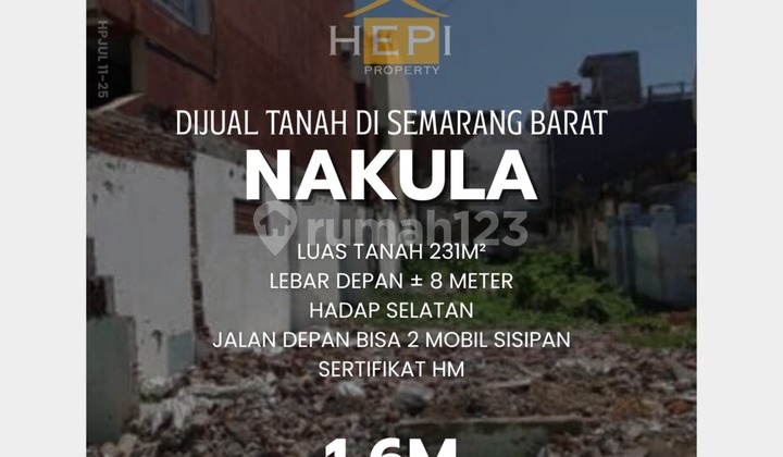 Tanah kavling di Nakula, Indraprasta Semarang Barat 1