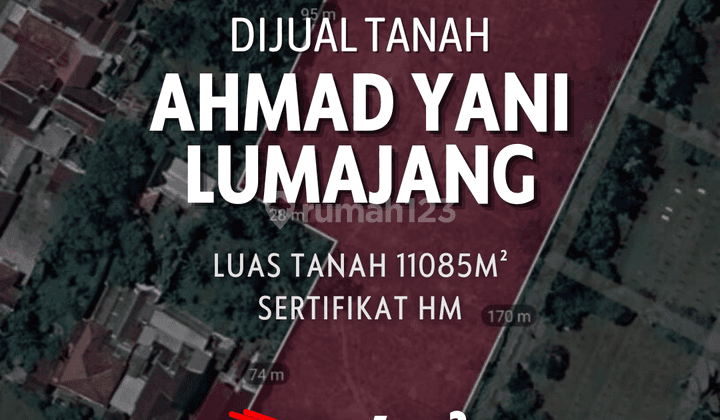 Tanah tengah kota di nol jalan Ahmad Yani Lumajang  1
