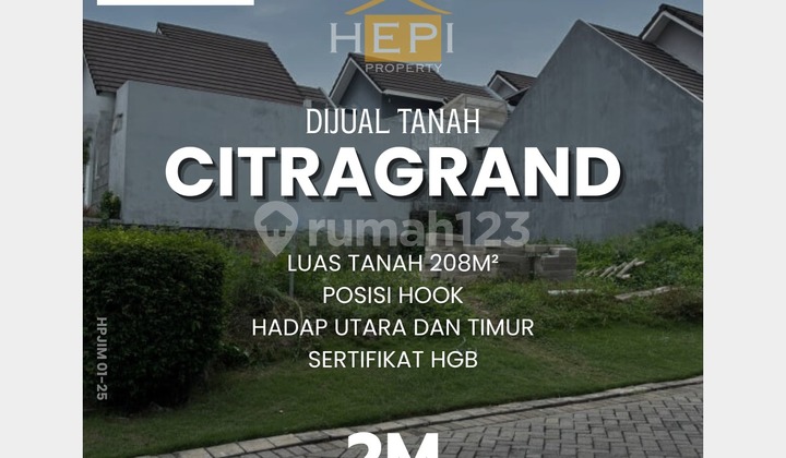 Tanah Kavling di Cluster Perumahan Citragrand Sambiroto Tembalang 1