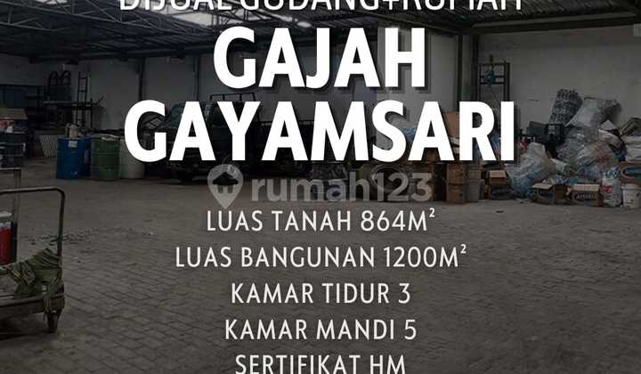 Gudang dan Rumah Tinggal  di jl Gajah Raya Gayamsari Semarang 1