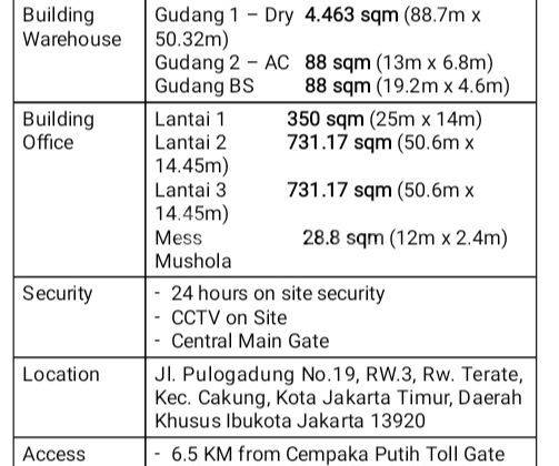 gudang siap pakai di pulogadung_jakarta timur, kawasan jiep  2