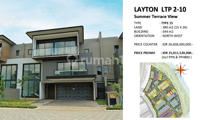 Last Ready Unit @ Layton Nava Park BSDD City "YEAR-END PROMO" IDR 25 Billion. Land area 390m2, building area 544m2 1