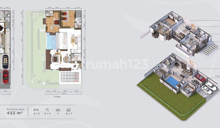 Matera Residence Gading Serpong Tipe 12x25 – Rumah Sultan 2 Lantai, 5 Kamar Tidur, Private Pool Opsional, Fasilitas Lengkap, Lokasi Premium Dekat BSD City. tersedia hadap utara dan selatan 2