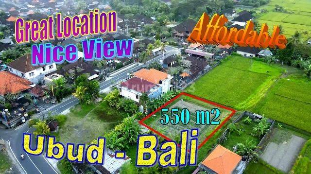 View of Rice Fields and Mountains 550 M2 in Sukawati Ubud 1