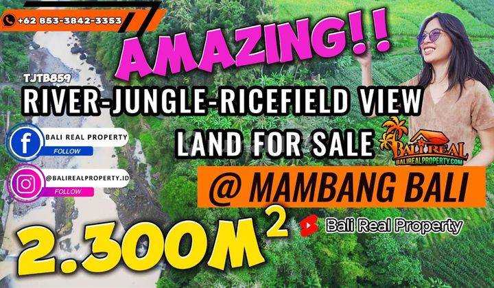 2,300 M2 View Kebun, Pinggir Sungai di Selemadeg Timur 1