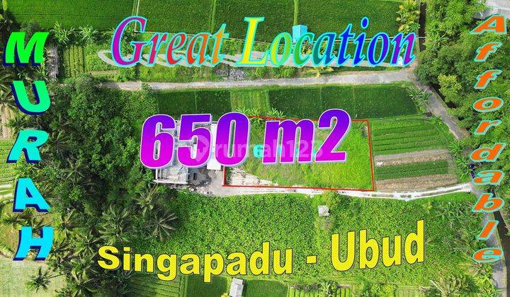 Best Location, Land Sale 650 M2 In Ubud Singapadu 1