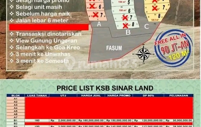 Kavling Murah Siap Bangun Deket Sd Sadeng 1