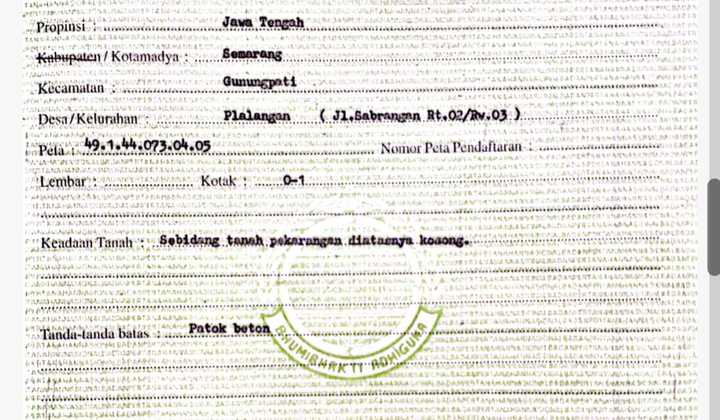 Tanah Murah Cocok untuk Investasi di Plalangan Gunungpati 2