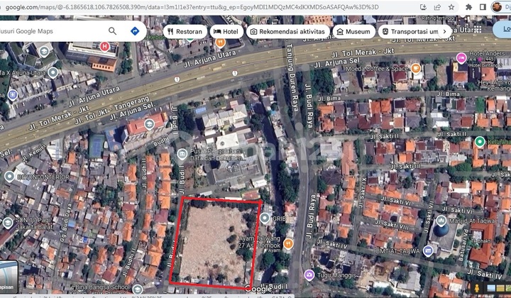 Tanah Kosong Luas 9.000m Lokasi Strategis Pinggir Toll Kebon Jeruk 2