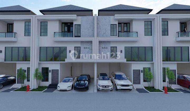 Rumah dijual 3 Lantai SHM cluster harga nego Askes jalan 2 mobil 1