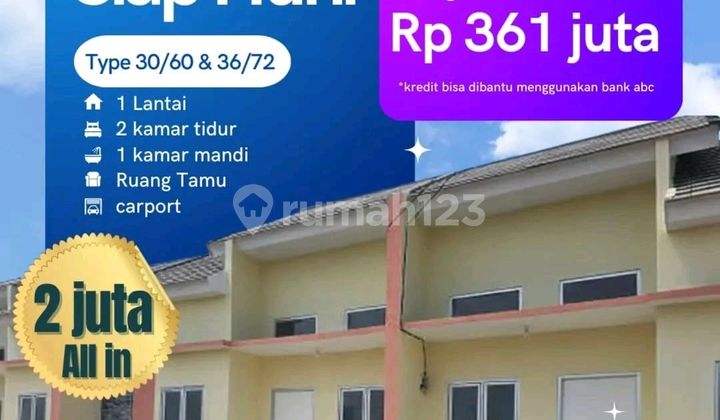 Rumah Siap Huni 1 Lantai Bayar 2 Juta Akad