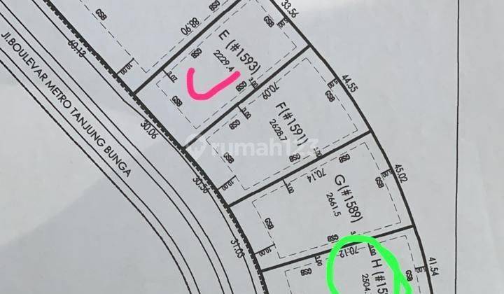 Tanah Strategis Luas 2500 Di Poros Jl Metro Dekat TSM 1