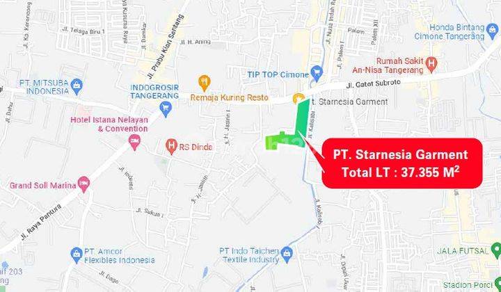 Tanah Ex Pabrik Garment Murah di Gatot Subroto Jatiuwung 1