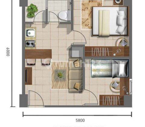 Termurah 2 Kamar Bassura City, Jual Rugi Kosongan, Connecting Ke Mall Jakarta Apartemen Bassura City 2 Kamar Tidur Unfurnished Baru 2