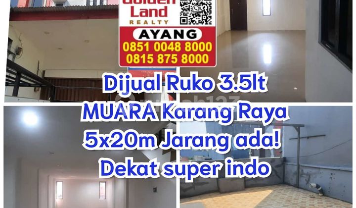 Dijual cepat ruko muara karang raya uk 5x20 ,hadap selatan 