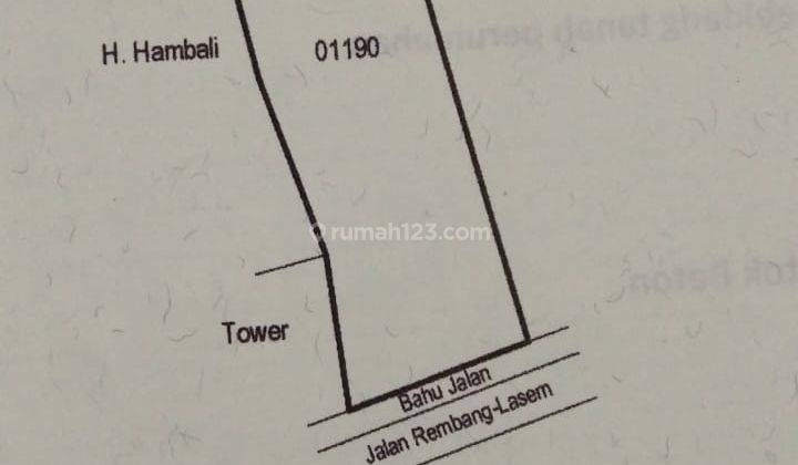 Dijual Tanah Jl Raya Rembang Lasem 1