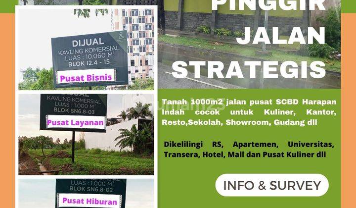 Sale Tanah Komersil 1000m2 Strategis di Jalan Boulevard Utama Harapan indah 1