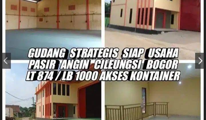 Jual Cepat Gudang cantik LB 1000m2 SHM strategis Container 40 Feet dekat Tol Cilengsi Bogor 2