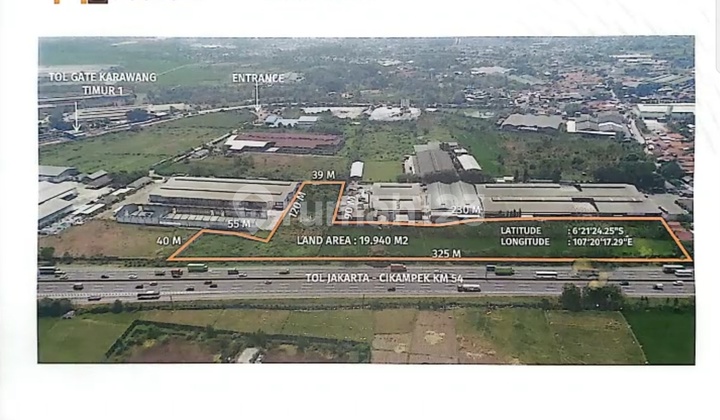 Industrial Zone Plot 10,000 M2 Suitable for Industrial Warehouse Complex Near East Karawang Interchange Road, West Java Industrial Zone Plot 10,000 M2 Suitable for Industrial Warehouse Complex Near East Karawang Interchange Road, West Java