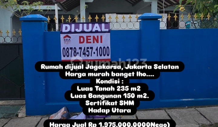 Jagakarsa.termurah 235m2 Hanya 1.975milyar