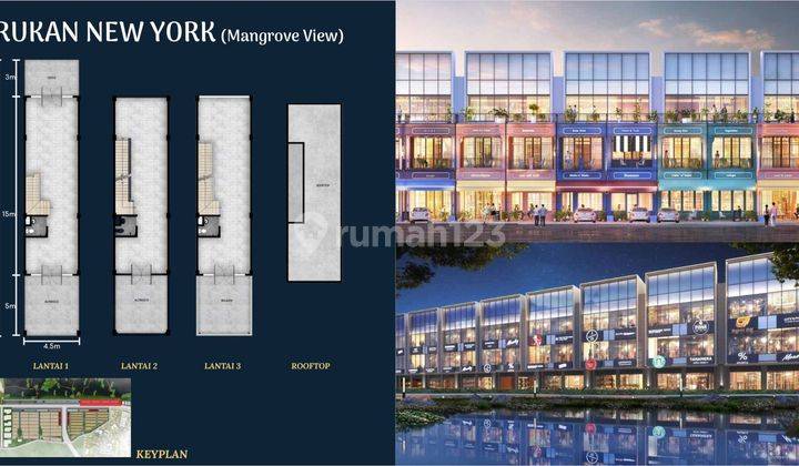 Rukan Newyork Manggrove Pik2 Uk 4,5x23 3lt Hrg 9,5M  1