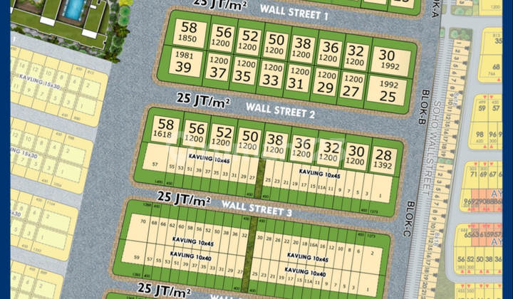 For Rent PIK 2 Wallstreet Commercial Lot price 30k/m2