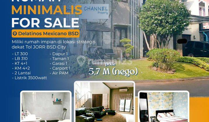 Dijual Rumah Cluster 2 Lantai Siap Huni Delatinos Bsd City, Ne 1